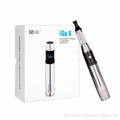 Variable voltage e-cigarette iGo6 with refilled and reusable atomizer CE7